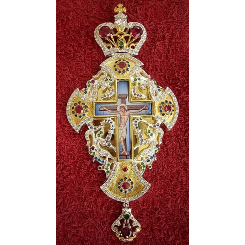 Pectoral Cross, Silver, Christian Orthodox, Agritelis Church Supplies, ieraskevi.com