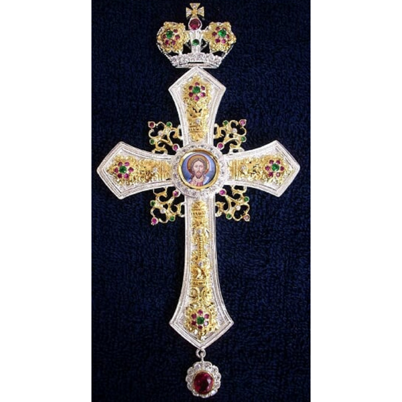 Pectoral Cross, Silver, Christian Orthodox, Agritelis Church Supplies, ieraskevi.com