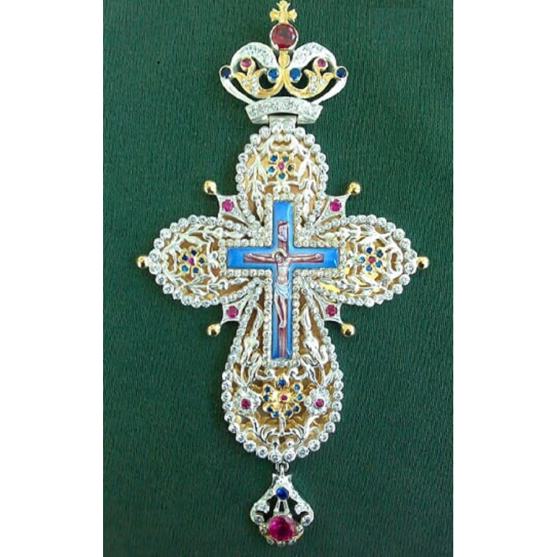 Pectoral Cross, Silver, Christian Orthodox, Agritelis Church Supplies, ieraskevi.com