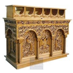 Candle Holder, Christian Orthodox Chair, Woodcraft, Oak, ieraskevi.com, Agritelis, Church Supplies