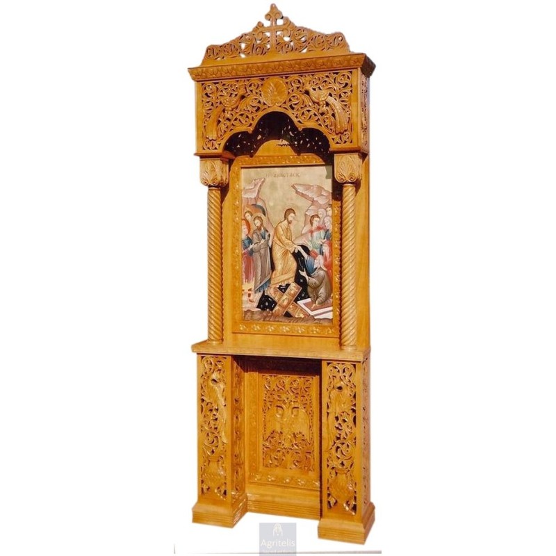 Icon Stand, Christian Orthodox Chair, Woodcraft, Oak, ieraskevi.com, Agritelis, Church Supplies