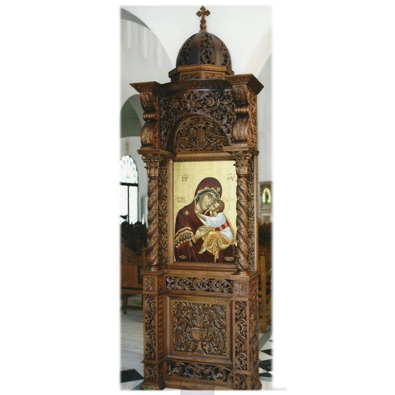 Icon Stand, Christian Orthodox Chair, Woodcraft, Oak, ieraskevi.com, Agritelis, Church Supplies