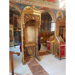 Icon Stand, Christian Orthodox Chair, Woodcraft, Oak, ieraskevi.com, Agritelis, Church Supplies