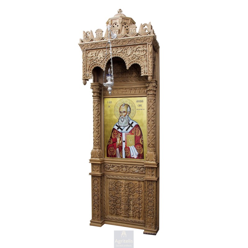 Icon Stand, Christian Orthodox Chair, Woodcraft, Oak, ieraskevi.com, Agritelis, Church Supplies