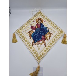 Embroided Epigonatio, Jesus Christ Illustration, Agritelis Sacred Artifacts, ieraskevi.com