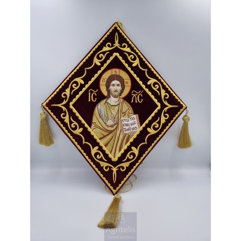 Embroided Epigonatio, Jesus Christ , Agritelis Sacred Artifacts, ieraskevi.com