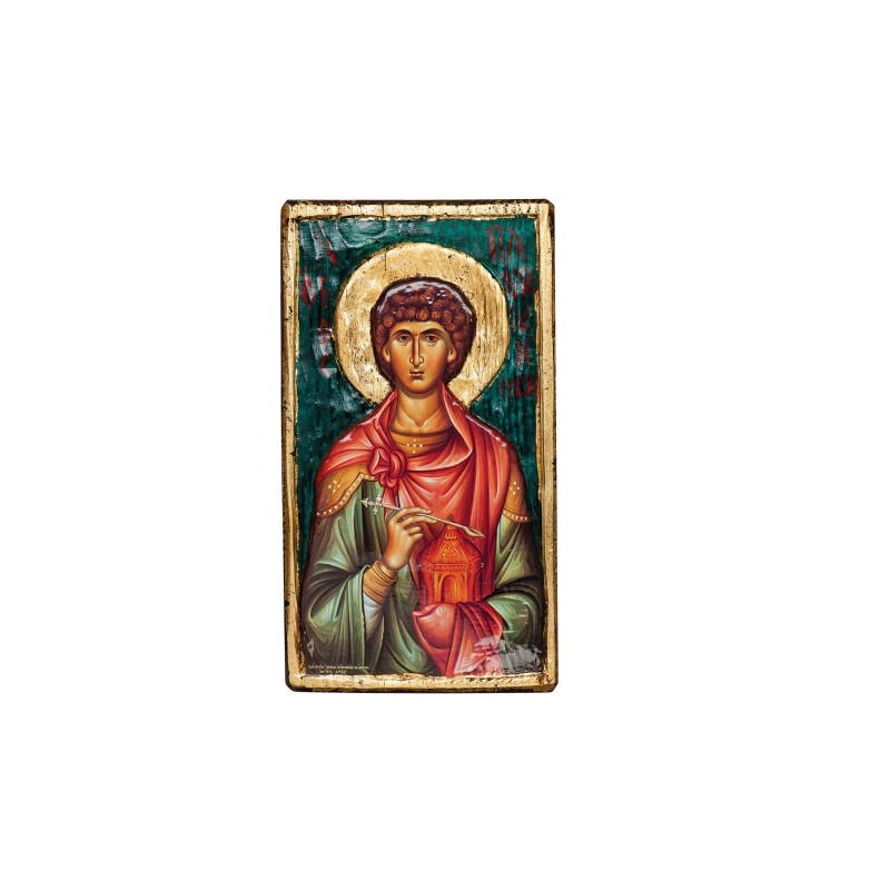 Christian Orthodox Icon, Icon on wood, Agios Panteleimonas, Agritelis Sacred Artifacts, ieraskevi.com