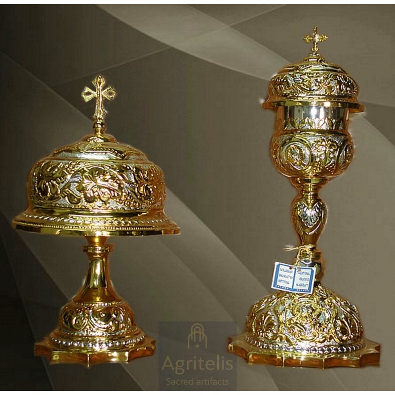 Chalice set, Gold Plated Chalice, Enameled Chalice, Agritelis, Church Supplies, ieraskevi.com