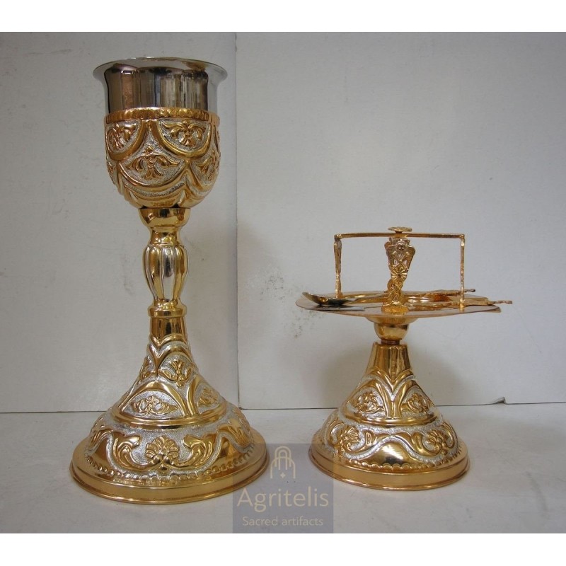 Chalice set, Gold Plated Chalice, Enameled Chalice, Agritelis, Church Supplies, ieraskevi.com