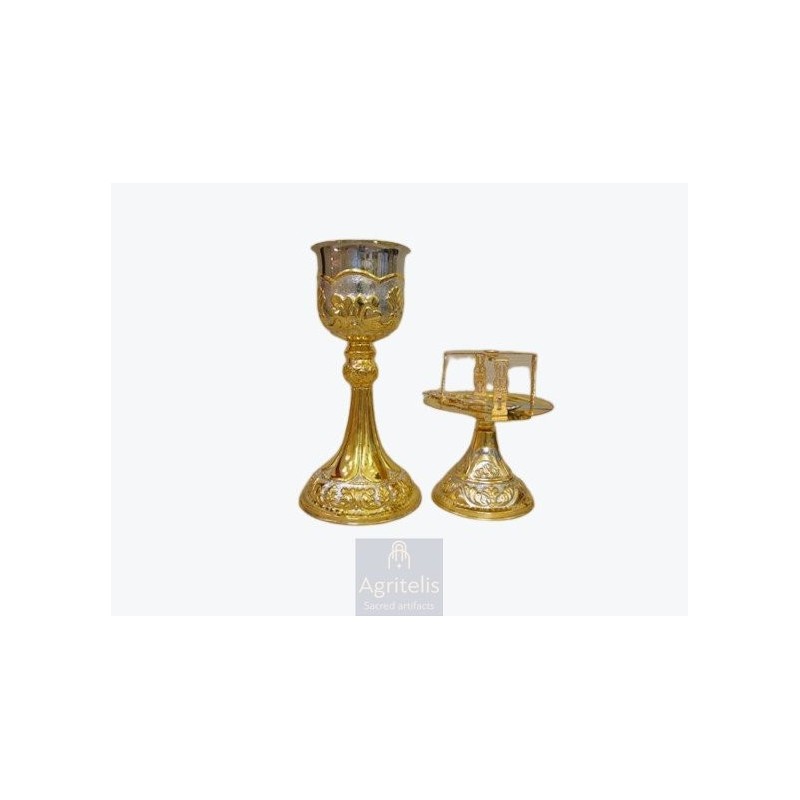 Chalice set, Gold Plated Chalice, Enameled Chalice, Agritelis, Church Supplies, ieraskevi.com