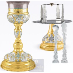 Chalice set, Gold Plated Chalice, Enameled Chalice, Agritelis, Church Supplies, ieraskevi.com