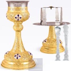 Chalice set, Gold Plated Chalice, Enameled Chalice, Agritelis, Church Supplies, ieraskevi.com