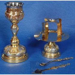 Chalice set, Gold Plated Chalice, Enameled Chalice, Agritelis, Church Supplies, ieraskevi.com