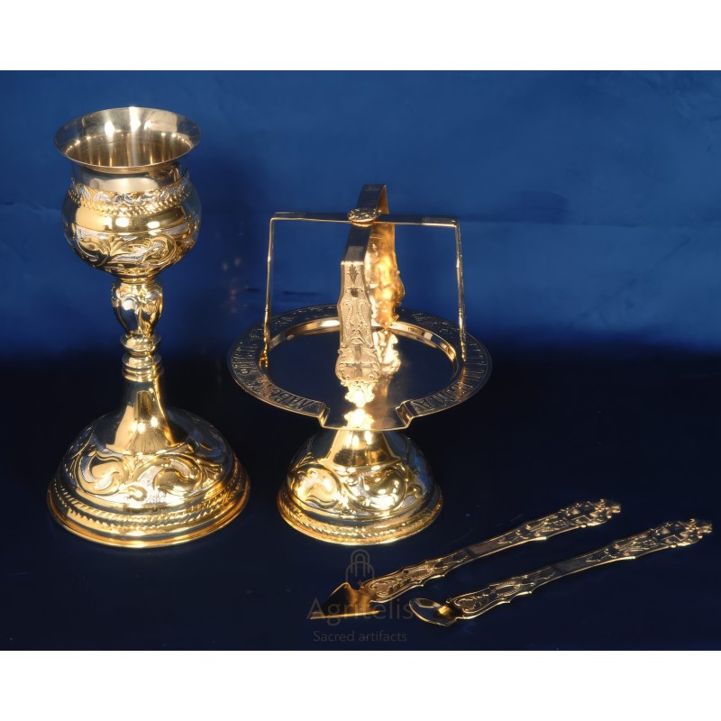 Chalice set, Gold Plated Chalice, Enameled Chalice, Agritelis, Church Supplies, ieraskevi.com