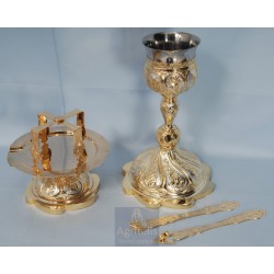 Chalice set, Gold Plated Chalice, Enameled Chalice, Agritelis, Church Supplies, ieraskevi.com