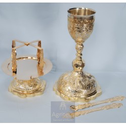 Chalice set, Gold Plated Chalice, Enameled Chalice, Agritelis, Church Supplies, ieraskevi.com