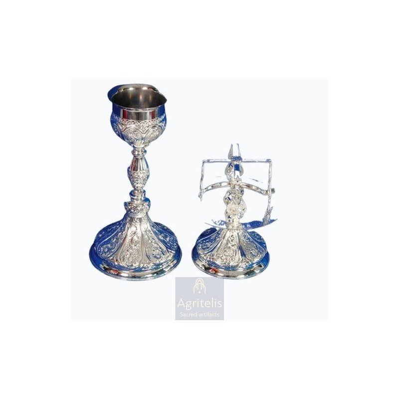 Chalice set, Gold Plated Chalice, Enameled Chalice, Agritelis, Church Supplies, ieraskevi.com