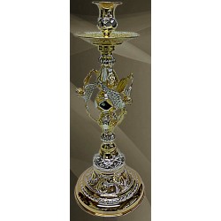 Candlestick Altar Silver and Gold plated