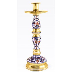 Candlestick Altar Gold plated Enameled