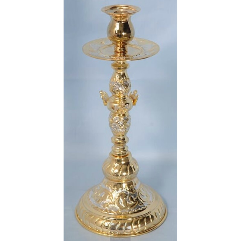 Candlestick Altar Silver and Gold plated