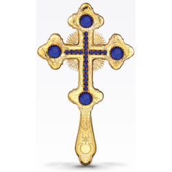 Blessing Cross Gold  Plated handmade, Carved, Orthodox Art