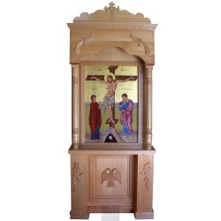 Icon Stand, Christian Orthodox Chair, Woodcraft, Oak, ieraskevi.com, Agritelis, Church Supplies