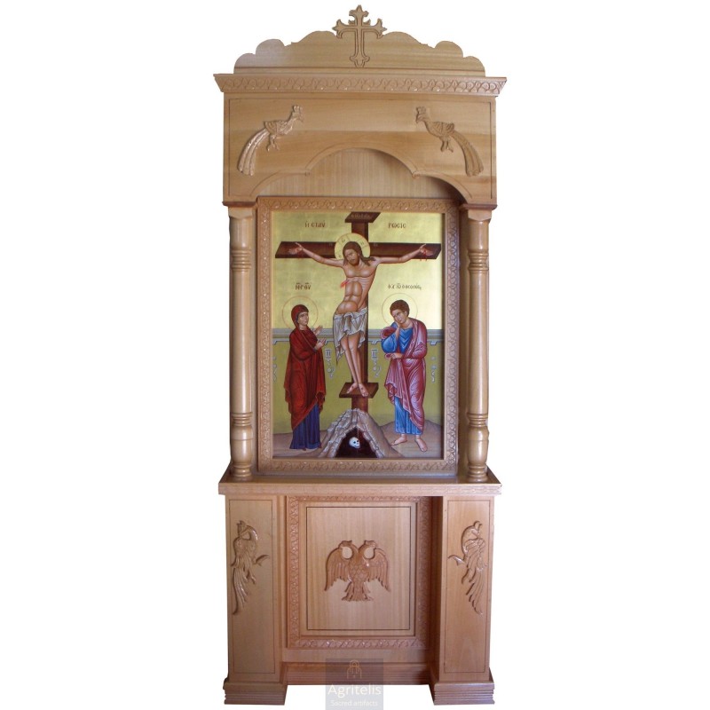 Icon Stand, Christian Orthodox Chair, Woodcraft, Oak, ieraskevi.com, Agritelis, Church Supplies