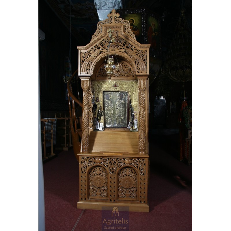 Icon Stand, Christian Orthodox Chair, Woodcraft, Oak, ieraskevi.com, Agritelis, Church Supplies