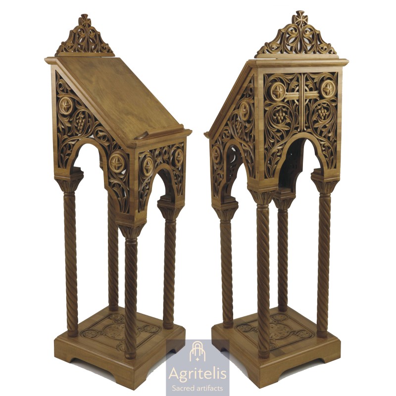 Icon Stand, Christian Orthodox Chair, Woodcraft, Oak, ieraskevi.com, Agritelis, Church Supplies