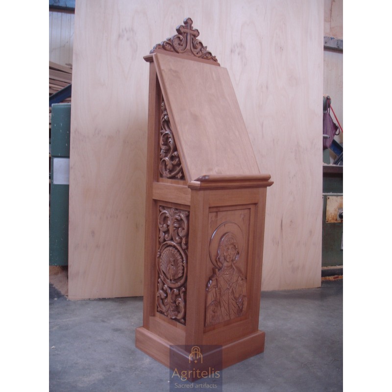 Icon Stand, Christian Orthodox Chair, Woodcraft, Oak, ieraskevi.com, Agritelis, Church Supplies