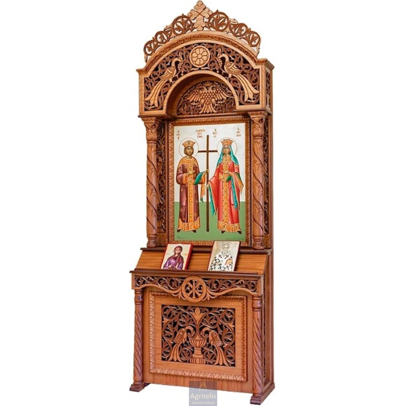 Icon Stand, Christian Orthodox Chair, Woodcraft, Oak, ieraskevi.com, Agritelis, Church Supplies