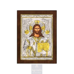 Silver Icon, Agritelis Sacred Artifacts, ieraskevi.com, Christ Pantocrator 23 x 17cm