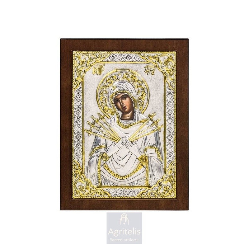 Silver Icon, Agritelis Sacred Artifacts, ieraskevi.com,  Virgin Mary the Guide 23 x 17cm