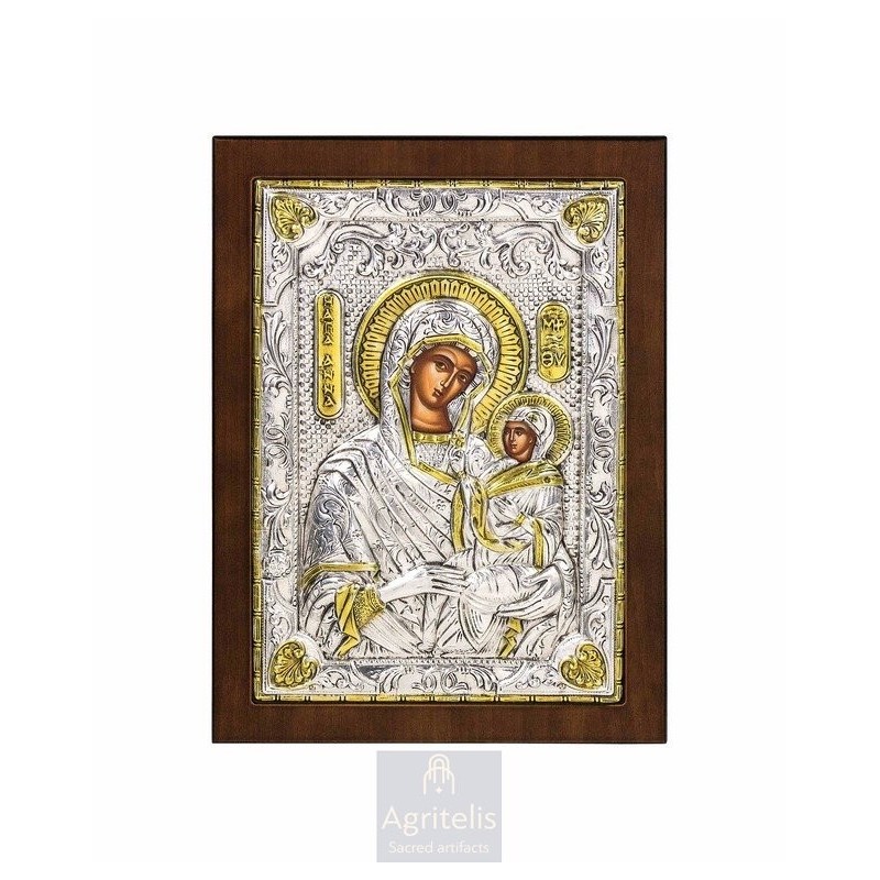 Silver Icon, Agritelis Sacred Artifacts, ieraskevi.com,  Virgin Mary the Expectant 23 x 17cm