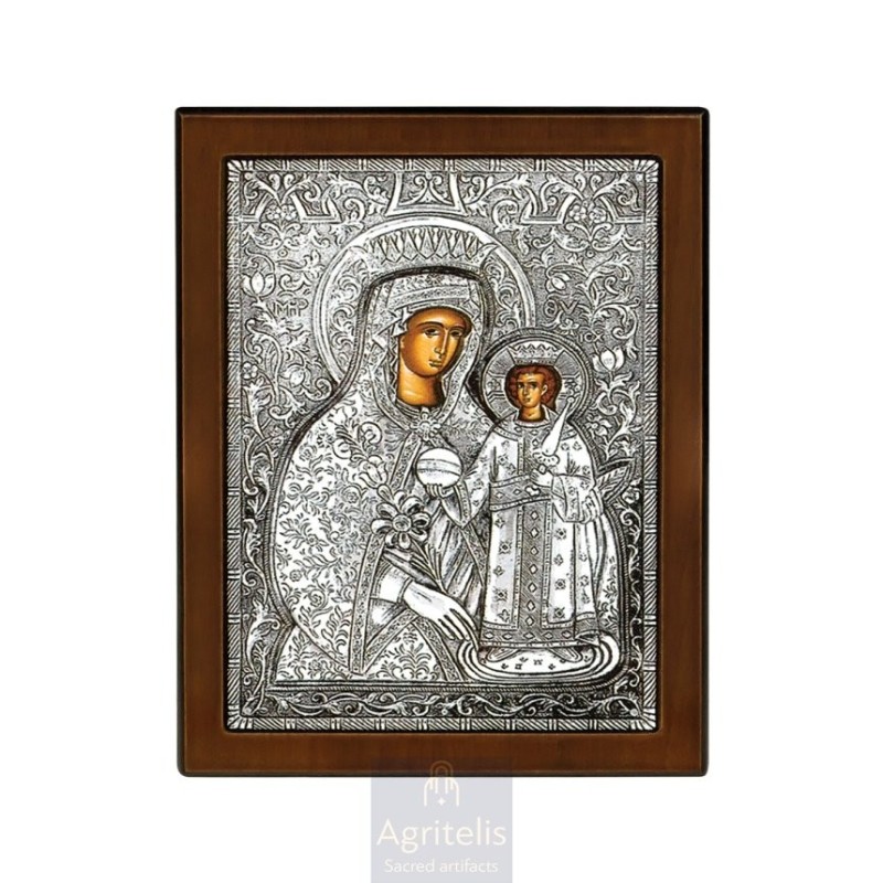 Silver Icon, Agritelis Sacred Artifacts, ieraskevi.com,  Virgin Mary the Expectant 23 x 17cm