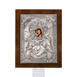 Silver Icon, Agritelis Sacred Artifacts, ieraskevi.com,  Virgin Mary the Expectant 23 x 17cm