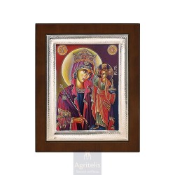 Silver Icon, Agritelis Sacred Artifacts, ieraskevi.com, Panagia the Queen 26,5 x 21,5 cm