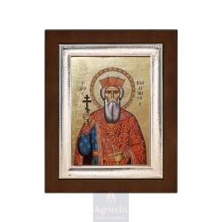 Silver Icon, Agritelis Sacred Artifacts, ieraskevi.com, Saint Vladimir 26,5 x 21,5 cm