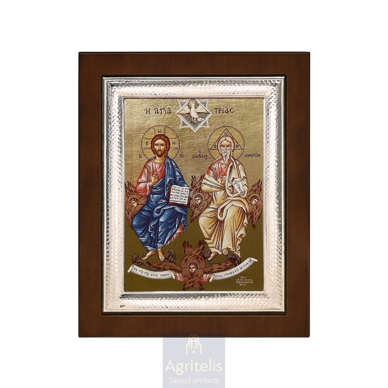 Silver Icon, Agritelis Sacred Artifacts, ieraskevi.com, Holy Trinity 26,5 x 21,5 cm