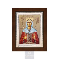 Silver Icon, Agritelis Sacred Artifacts, ieraskevi.com, Saint Theodora Queen of Arta 26,5 x 21,5 cm