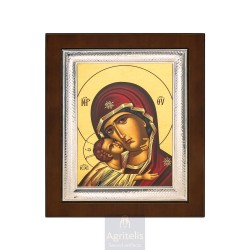 Silver Icon, Agritelis Sacred Artifacts, ieraskevi.com, Panagia Glykophilousa (Sweet-kissing) Bust 26,5 x 21,5 cm