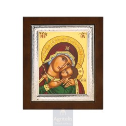 Silver Icon, Agritelis Sacred Artifacts, ieraskevi.com, Panagia Amolintos (Without Stain) 26,5 x 21,5 cm