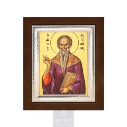 Silver Icon, Agritelis Sacred Artifacts, ieraskevi.com, Saint Phanourios with Bread 26,5 x 21,5 cm