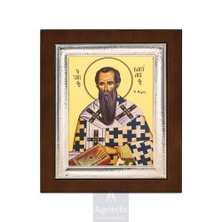 Silver Icon, Agritelis Sacred Artifacts, ieraskevi.com, Saint Anthony 26,5 x 21,5 cm