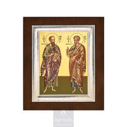 Silver Icon, Agritelis Sacred Artifacts, ieraskevi.com, Saints Constantine and Helen 26,5 x 21,5 cm