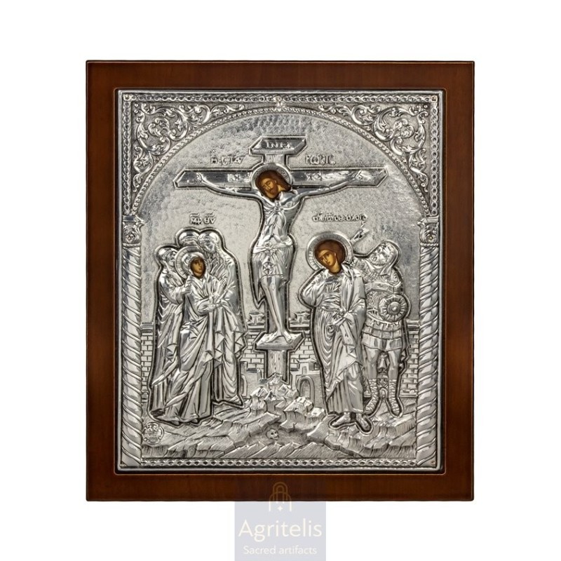 Silver Icon, Agritelis Sacred Artifacts, ieraskevi.com, THE CRUCIFIXION 27 x 23 cm