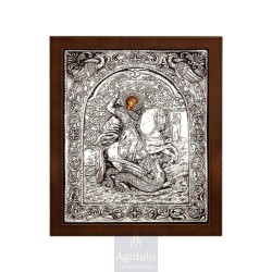 Silver Icon, Agritelis Sacred Artifacts, ieraskevi.com, SAINT GEORGE 27 x 23 cm