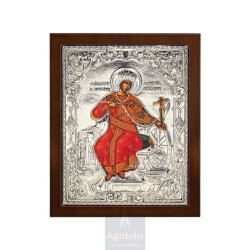 Silver Icon, Agritelis Sacred Artifacts, ieraskevi.com, SAINT CATHERINE WITH SILK-SCREEN PRINTING ON CANVAS 27 x 23 cm