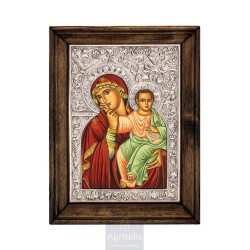 Silver Icon, Agritelis Sacred Artifacts, ieraskevi.com, Virgin Mary Paramythia 26 x 19cm