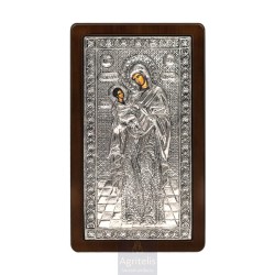 Silver Icon, Agritelis Sacred Artifacts, ieraskevi.com, Virgin Mary the Extensive Ikessia Dimension 28.5 x 16.5cm